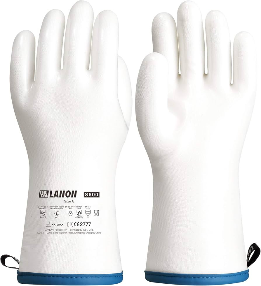 LANON Liquid Silicone Gloves, Heat Resistant Oven Gloves with Fingers, Food Grade, Waterproof, Wh... | Amazon (US)