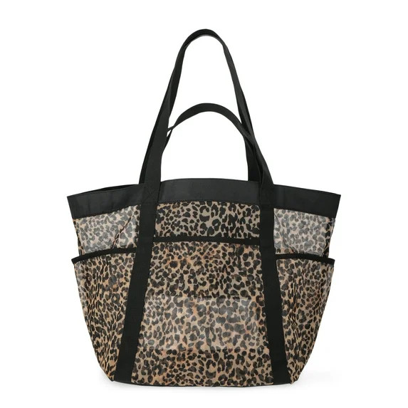 No Boundaries Women's Mesh Tote Bag, Leopard | Walmart (US)
