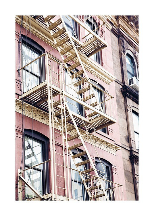 Pink Fire Escape Print | Desenio