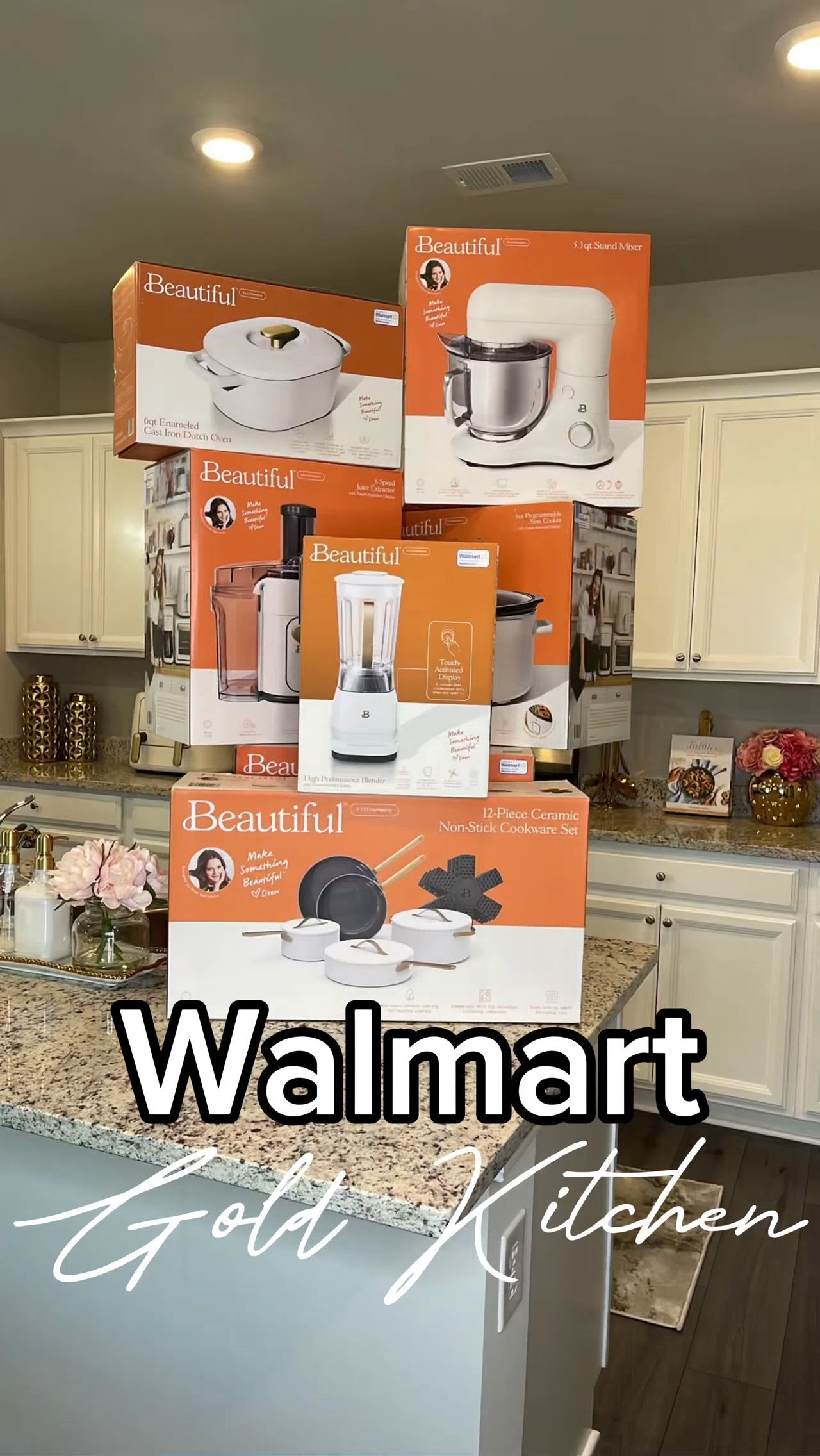 Gold Kitchen Appliances | Drew Barrymore Beautiful Collection

If you love a clean, elevated kitchen aesthetic, the Drew Barrymore Beautiful appliance collection from Walmart is one of my favorite finds. The gold and white finish instantly upgrades your countertop while still being functional for everyday use.

This collection includes kitchen essentials like a stand mixer, blender, toaster, and cookware set — all designed with a modern gold accent that brings a soft luxury look to your kitchen.

Shop the Beautiful kitchen appliances from Walmart below to recreate this gold kitchen setup.

Let’s decorate. ✨ 

 #LTKSeasonal #LTKHome #LTKSaleAlert