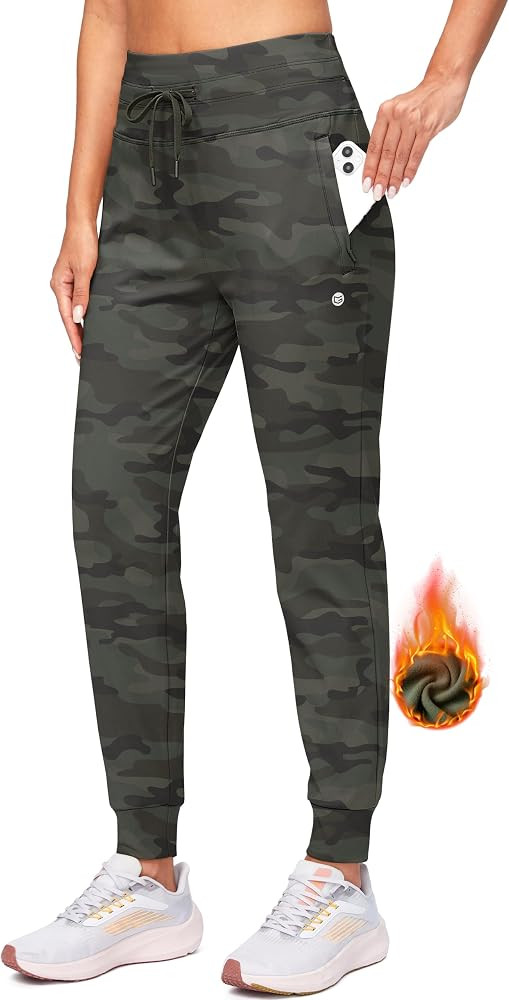 G Gradual Women's Fleece Lined Joggers High Waisted Water Resistant Thermal Winter Sweatpants Run... | Amazon (US)