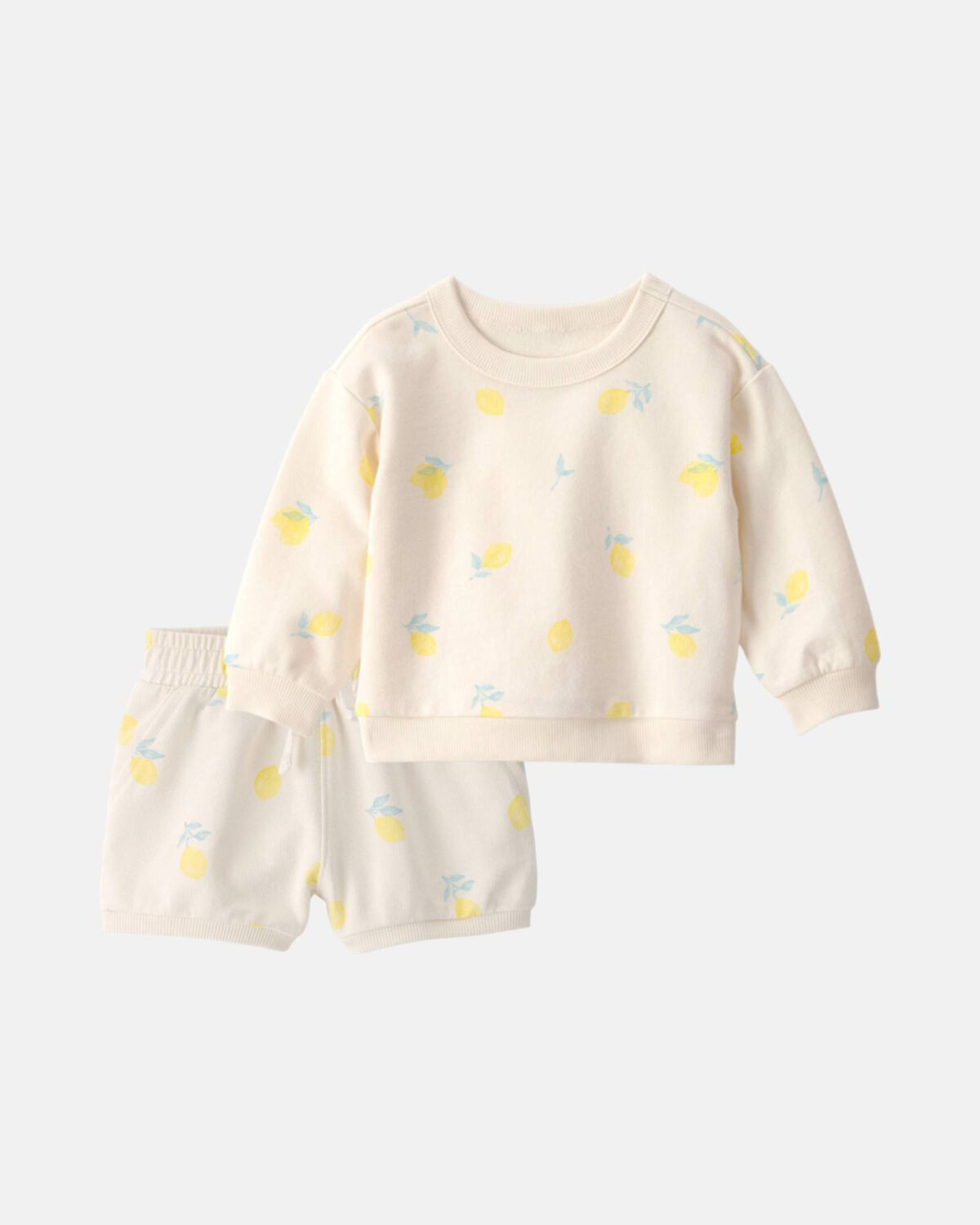 Baby Girl 2-Piece Lemon French Terry Pullover & Pant Set - Ivory | Carter's Inc
