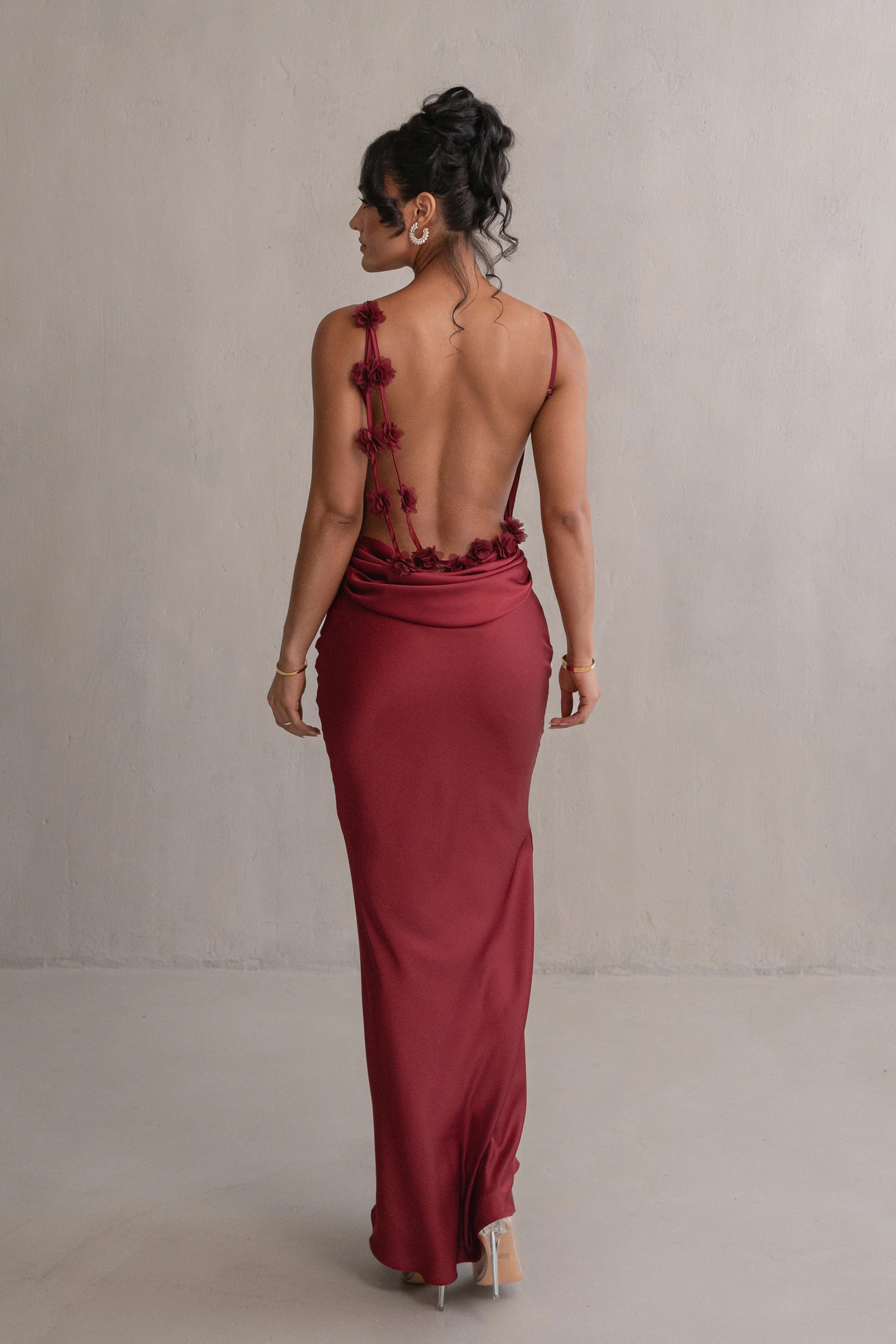 Red Down The Aisle Satin Gown | JLUXLABEL US
