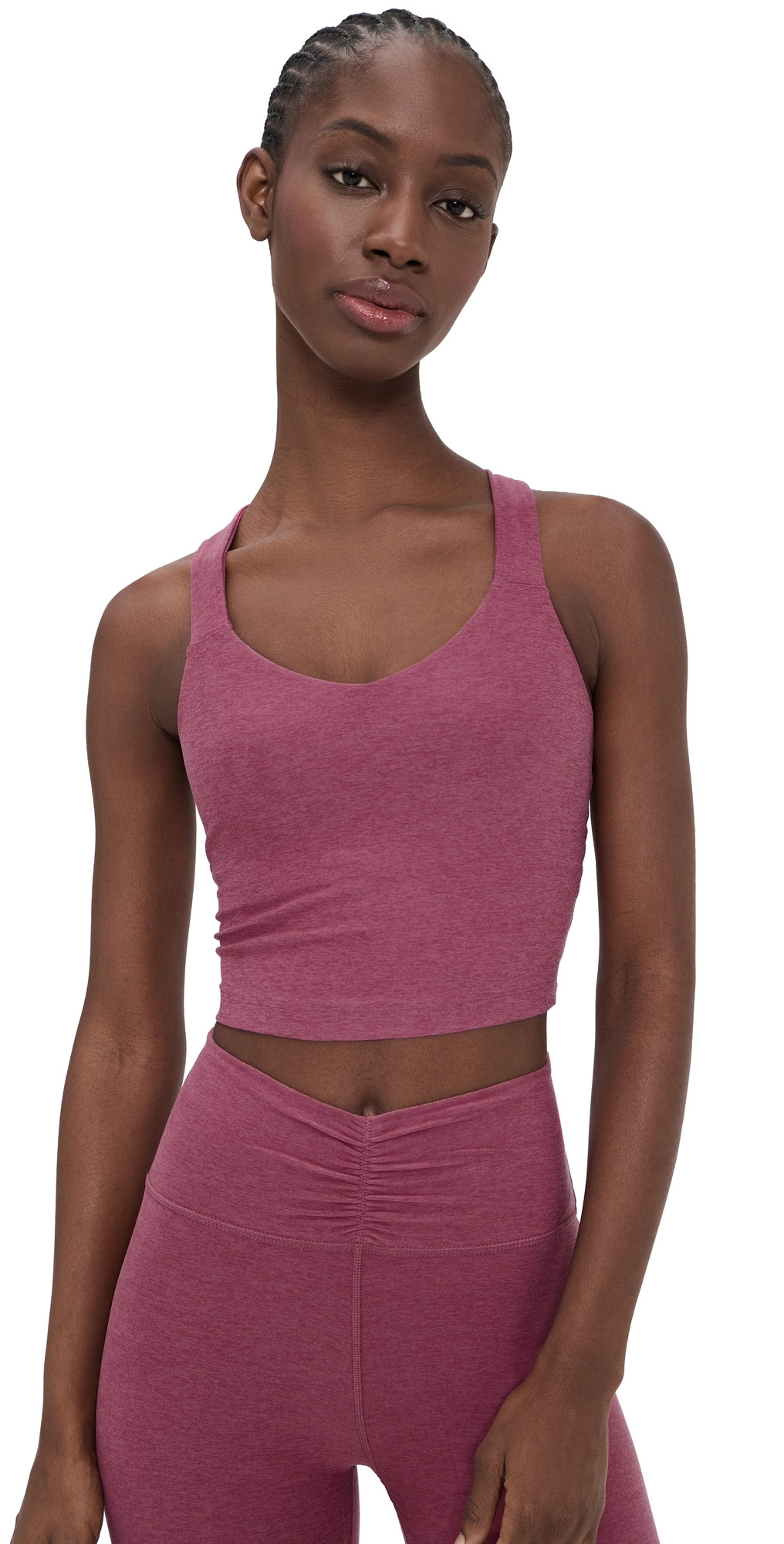 Beyond Yoga Twist Through Cropped Tank Top Smooth Mauve Heather L | Shopbop