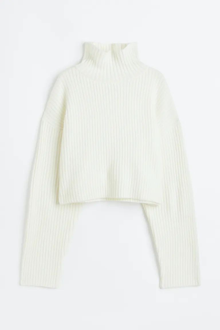 Ribbed Mock Turtleneck Sweater | H&M (US)