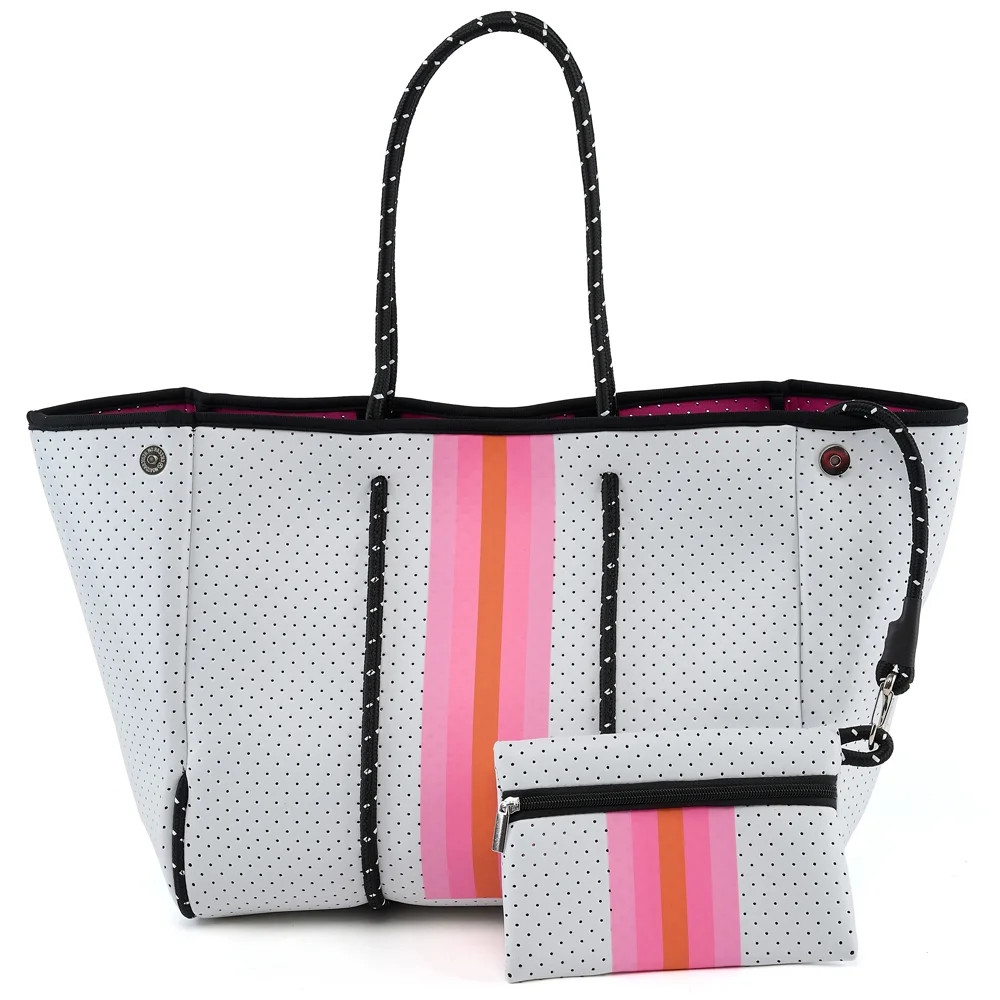 Fugua Women Neoprene Tote Bag Beach Bag Large Handbags with Zipper Pocket - Walmart.com | Walmart (US)