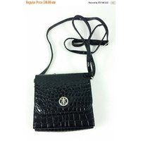 30% SPRING SALE Vintage 1990s Black Snakeskin Patent Faux Leather Crossbody Long Strap Shoulder Envelope Purse Bag Fashion Accessory | Etsy (US)