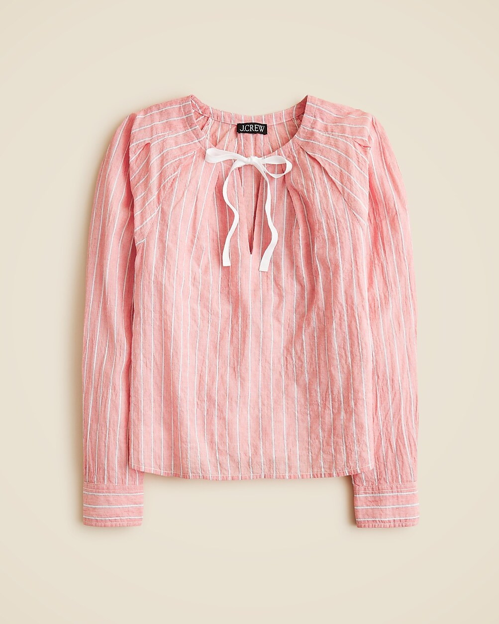 Tie-neck top in crinkle cotton | J. Crew US