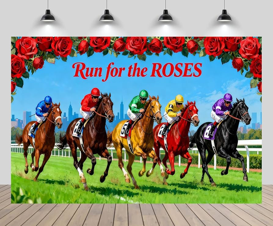10x6.5ft Run for The Roses Backdrop Kentucky Derby Banner Kentucky Horse Racing Party Background ... | Amazon (US)