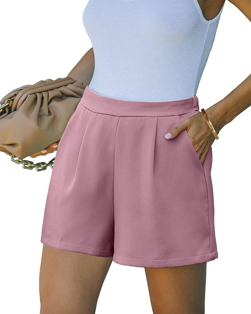 luvamia 2024 Dress Shorts for Women High Waisted Business Casual Outfits for Work Summer Pleated ... | Amazon (US)