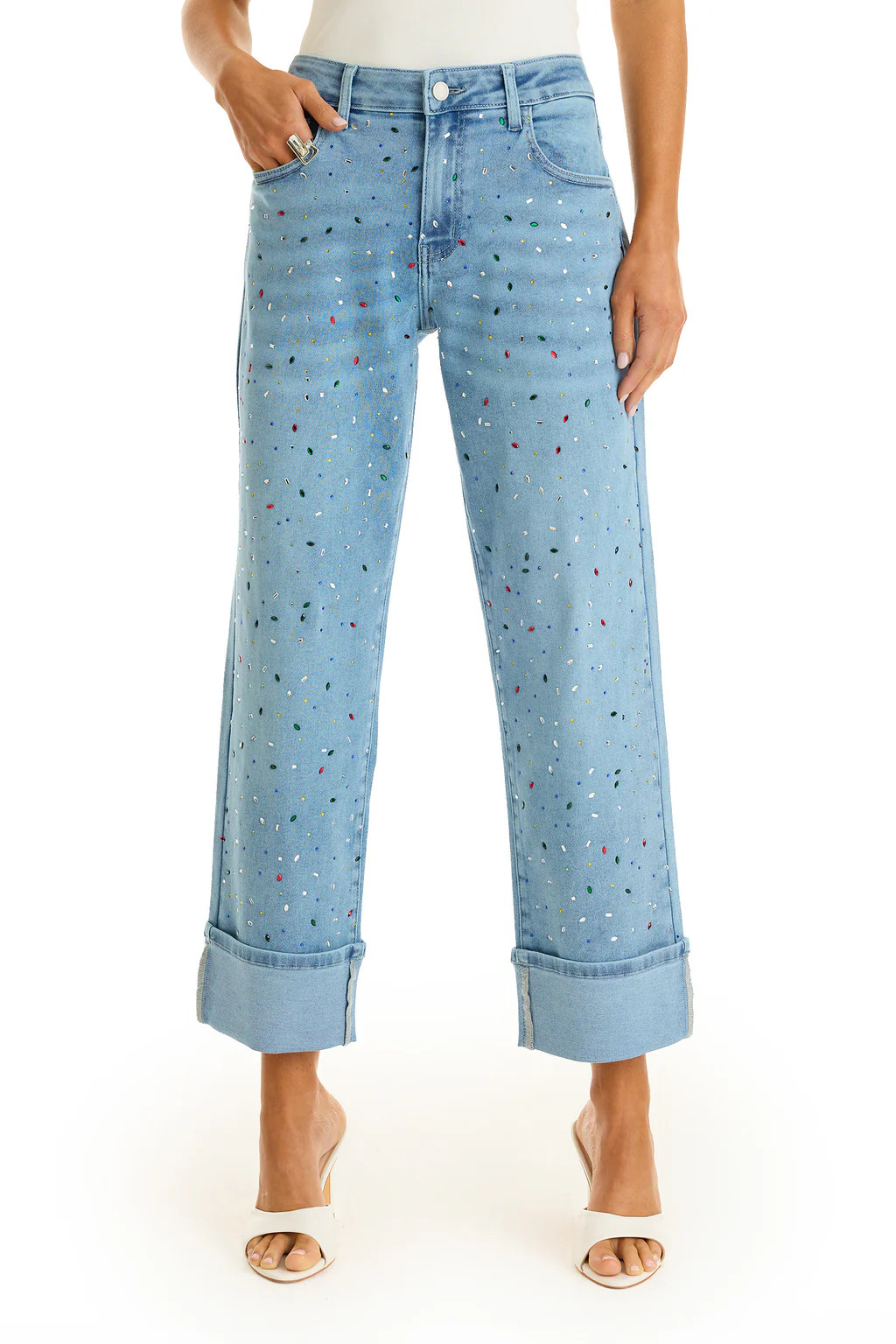 Ren Cropped Cuff Jean - Confetti | The Noli Shop