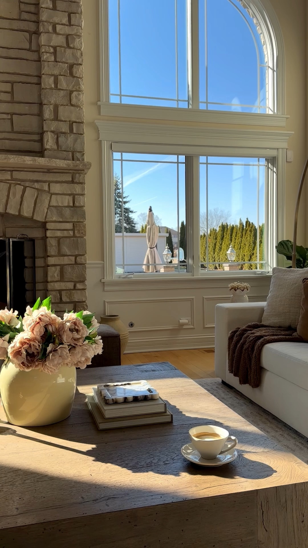 Golden hour in the living room is my favorite time of day 🤍
Layered neutrals, warm wood tones, and the coziest textures make this space feel calm but elevated.

Linking the sofa, coffee table, rug, floor lamp, pillows & decor details here ✨ Everything I reach for on repeat. 

#LTKHome #LTKSaleAlert