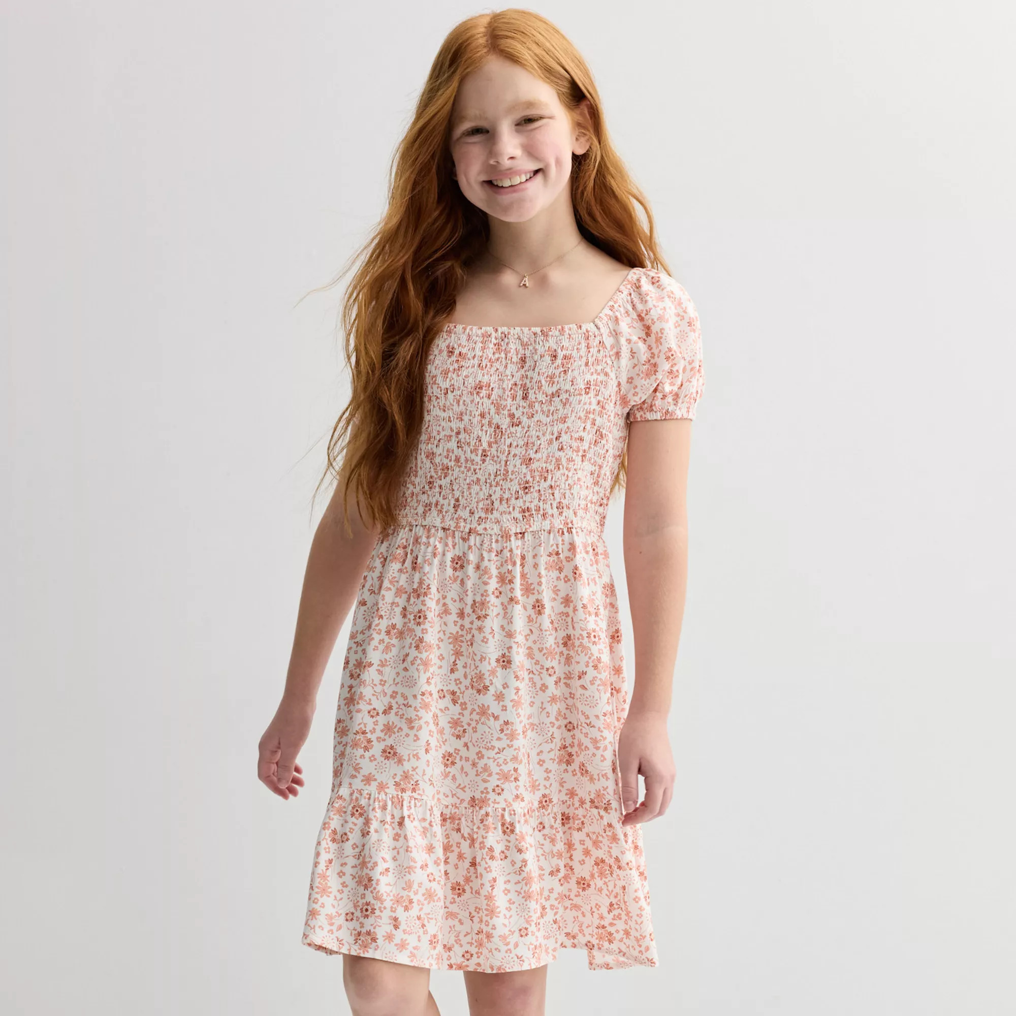 Girls 8-20 SO® Smocked Bodice Dress in Regular & Plus Size | Kohl's