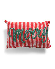 14x20 Merry Typography Pillow | Marshalls