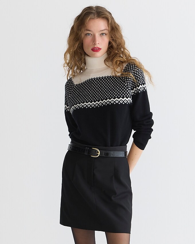 Cashmere shrunken Fair Isle turtleneck sweater | J. Crew US
