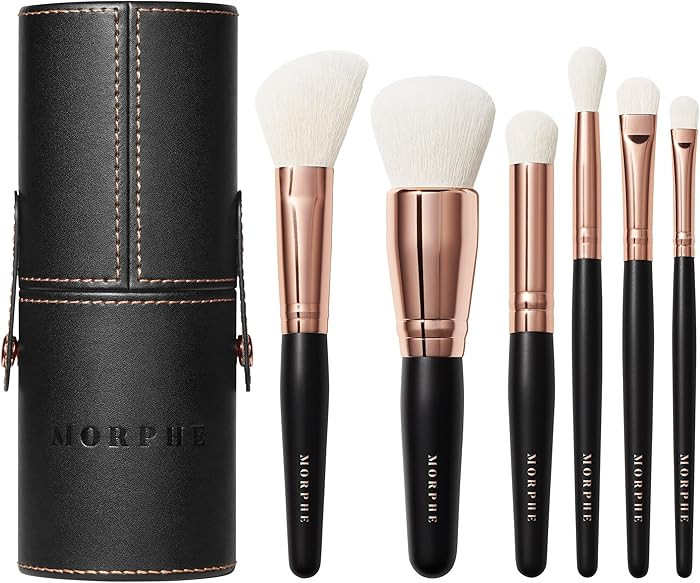 Morphe Rose Away Makeup Brushes - 6 Piece Make Up Brush Set of Eye and Face Brushes - Made with S... | Amazon (US)