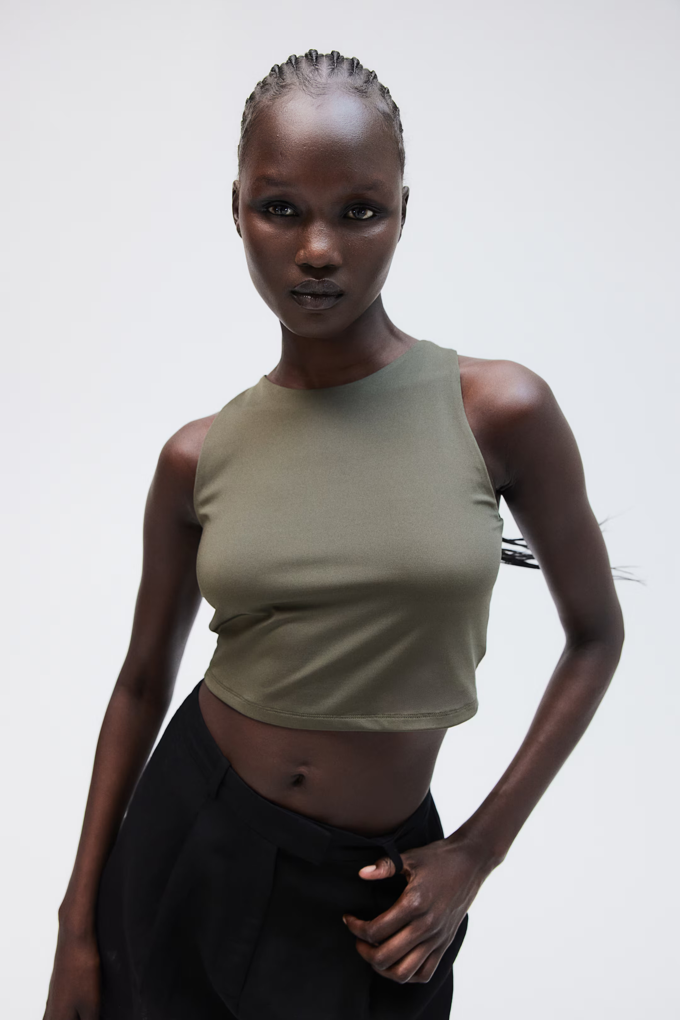 Cropped Microfiber Tank Top | H&M (US + CA)