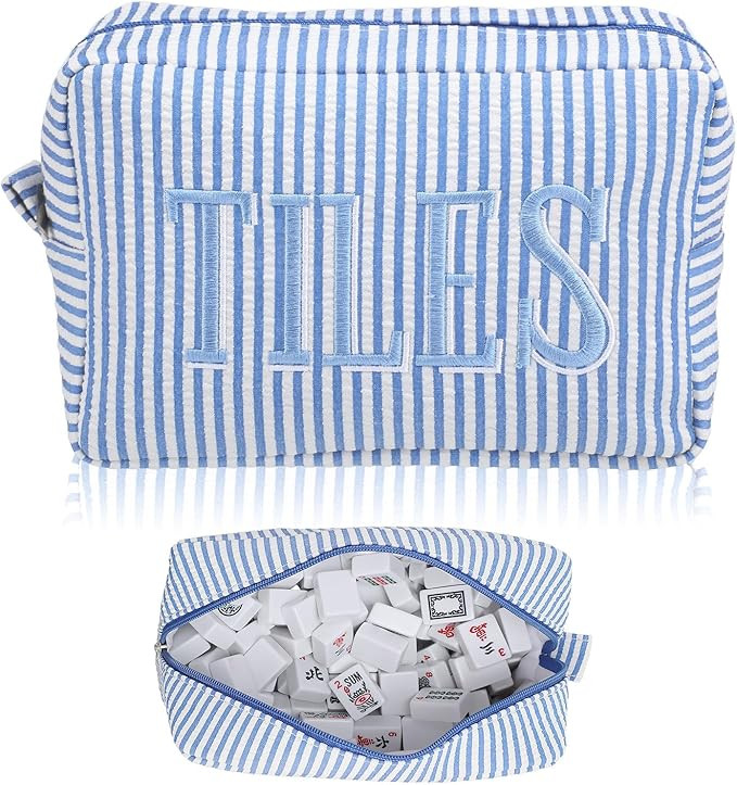 Empty Mahjong Bag Thickened American Mahjong Tiles Bag with Zipper Storage Pouch for Board Game P... | Amazon (US)