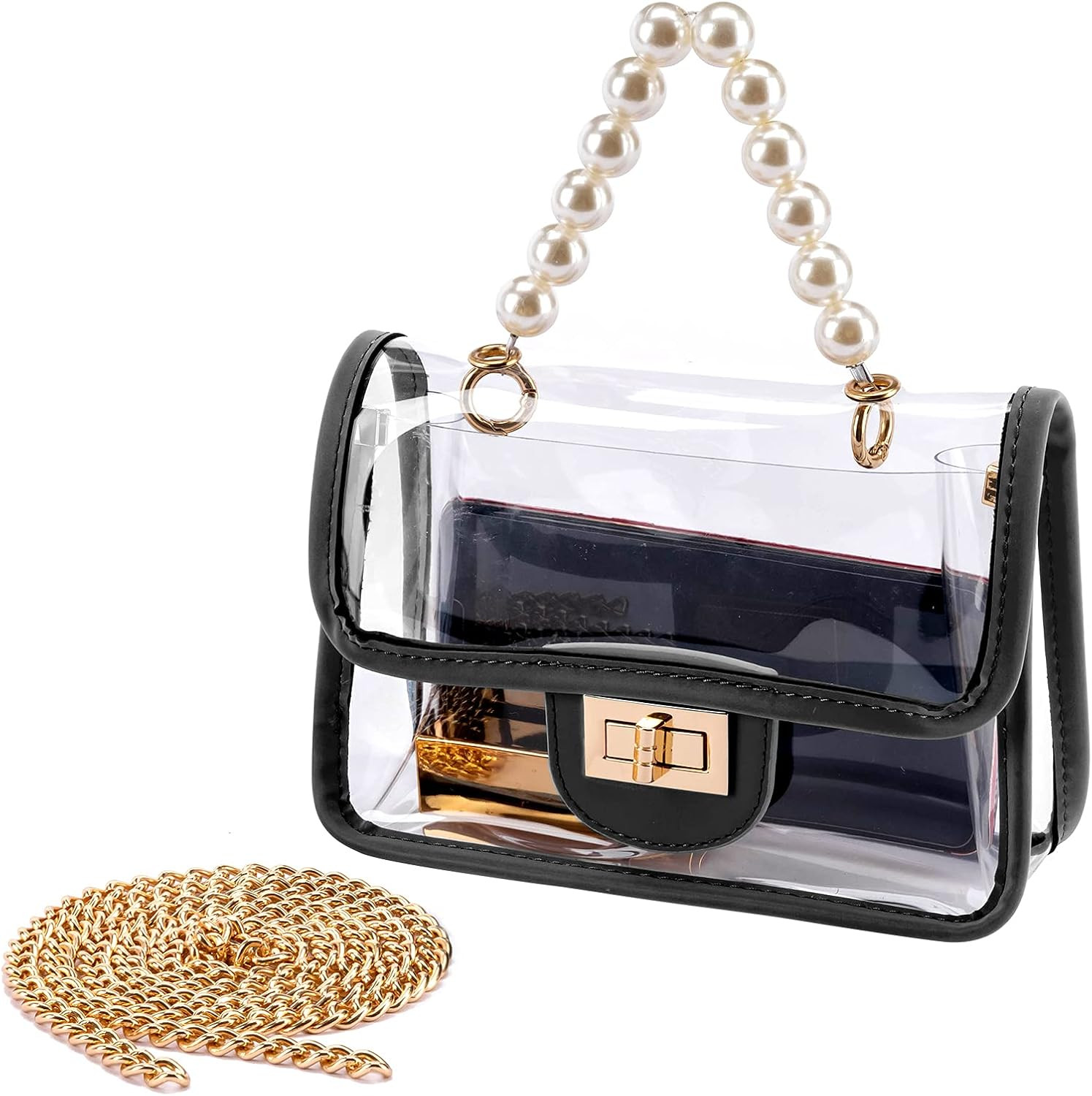 YING YUMEI Clear Purse for Women, Fashion Crossbody Clutch Handbag Cute, Small See Through Bag | Amazon (US)