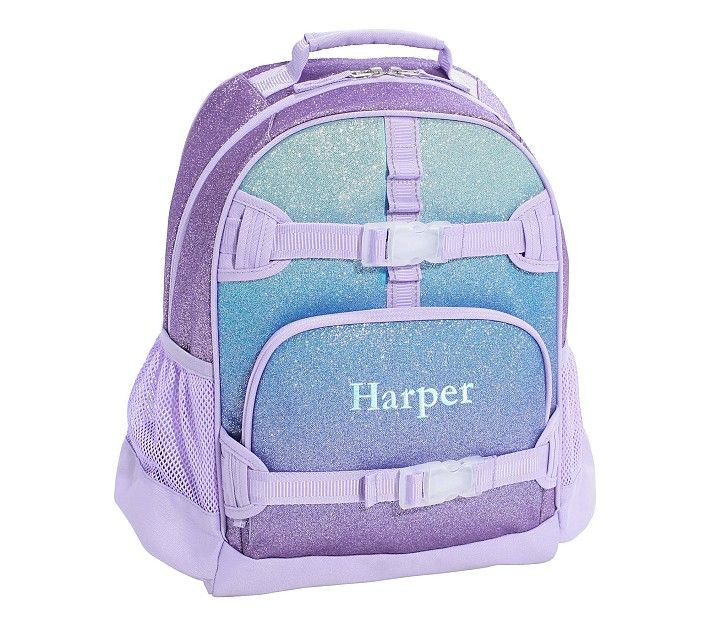 Mackenzie Lavender/Aqua Ombre Sparkle Glitter Backpacks | Pottery Barn Kids