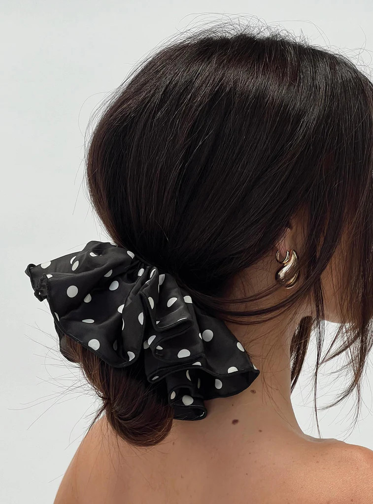 Yennifer Polka Scrunchie Black | Princess Polly US