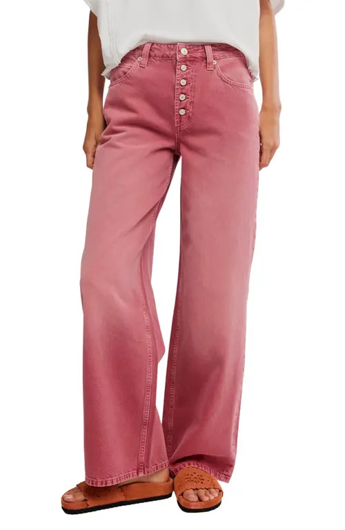 Free People Nia Exposed Button Boyfriend Jeans in Baroque at Nordstrom, Size 27 | Nordstrom