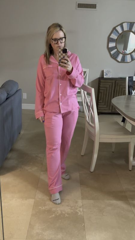The most comfy, pink Amazon pajama set. Matching pajamas set. Amazon Finds. Pink Pajamas. Amazon Midsize Fashion. 

#LTKmidsize #LTKVideo #LTKSpringSale