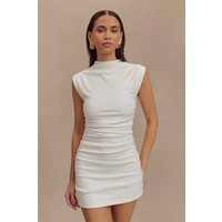 Elliot High Neck Sleeveless Mini Dress - White I MESHKI I Size S | MESHKI US