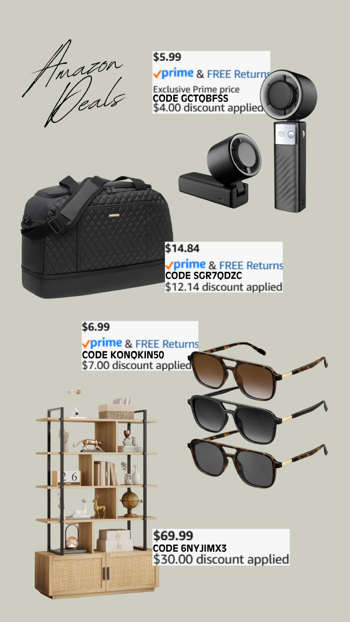 PROMO CODE DEALS ON AMAZON!

Promo codes are entered are on the check out screen where you select payment method. 

Codes & coupons only work for a limited time! If you get an error, it may have maxed the color/size you selected.. so try another one. Sometimes it helps to check out one item at a time! 

SCREENSHOT TO EASILY COPY/PASTE PROMO CODE AT CHECKOUT! 


#LTKSaleAlert #LTKHome