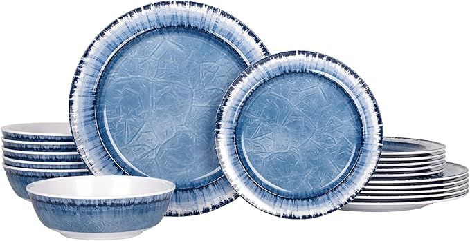 AELS Melamine Dinnerware Set of 18 Pcs Dinner Dishes Set for Indoor and Outdoor Use, Dishwasher S... | Amazon (US)