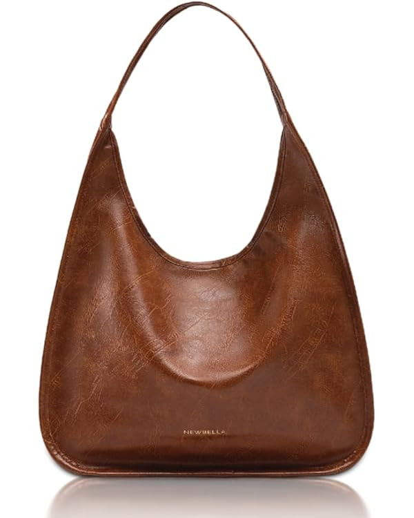 Hobo Purse, PU Leather Shoulder Bag, Tote Handbag for Work and Travel | Amazon (US)