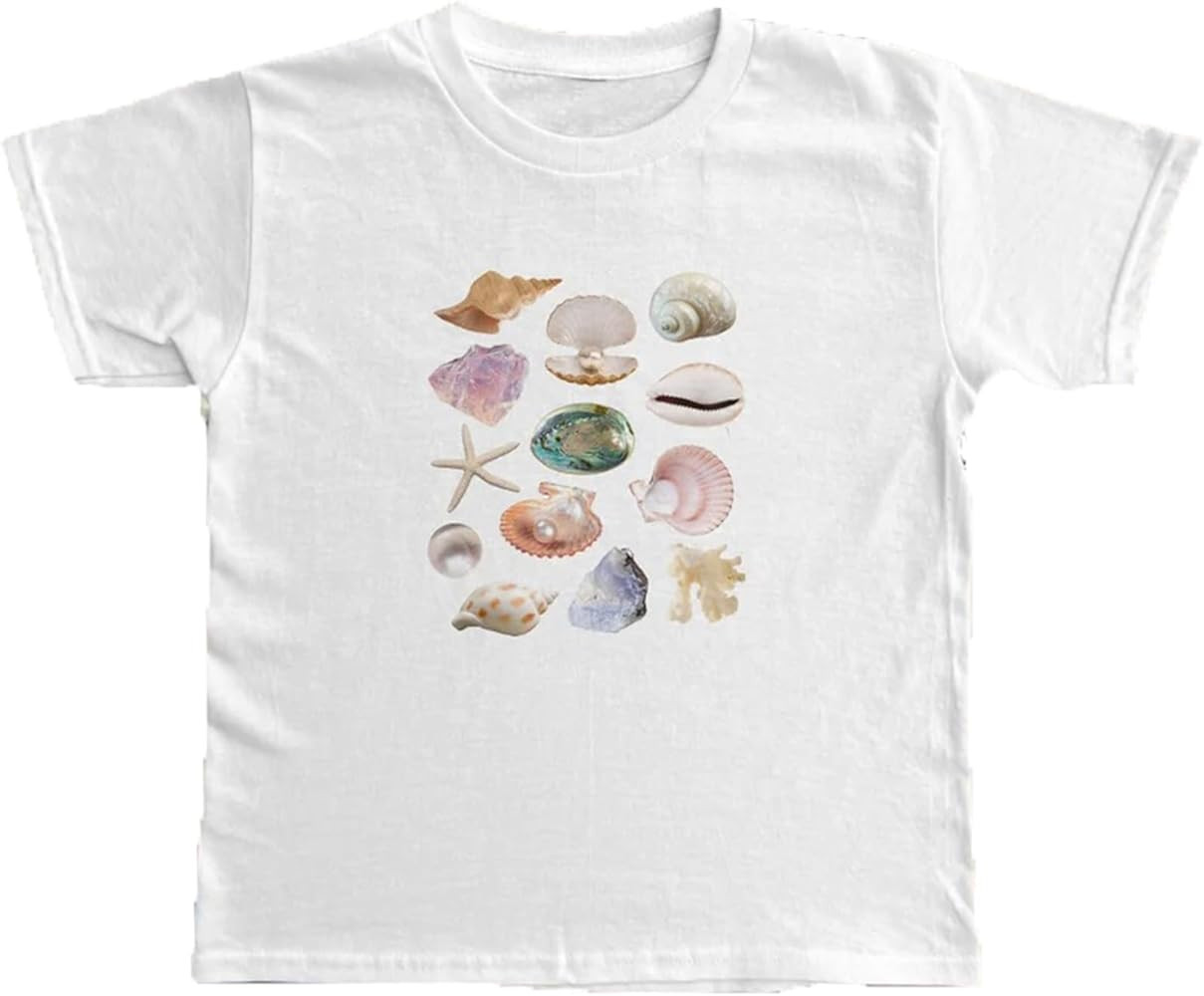 Women Graphic Baby Tees Vintage Cute Aesthetic Tops Y2K Fruit Printed 90s Crop Top Summer Cropped... | Amazon (US)