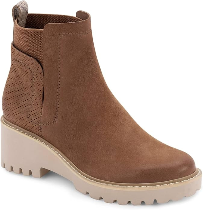 Trish Lucia Womens Platform Lug Sole Chelsea Boots Ankle High Chunky Block Heel Non-Slip Suede Le... | Amazon (US)