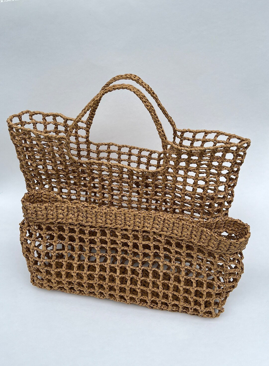 2 oversized raffia bags | 1 xlarge tote beach bag & 1 xlarge clutch | wicker purse | large tote |... | Etsy (US)