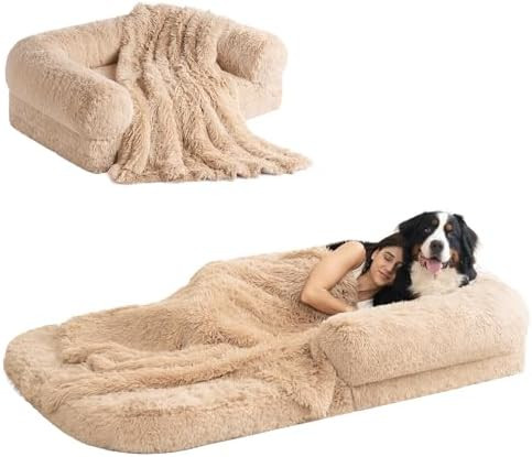 EHEYCIGA Foldable Human Dog Bed, 72"x44"x11" Orthopedic Memory Foam Human Sized Dog Bed, Waterpro... | Amazon (US)
