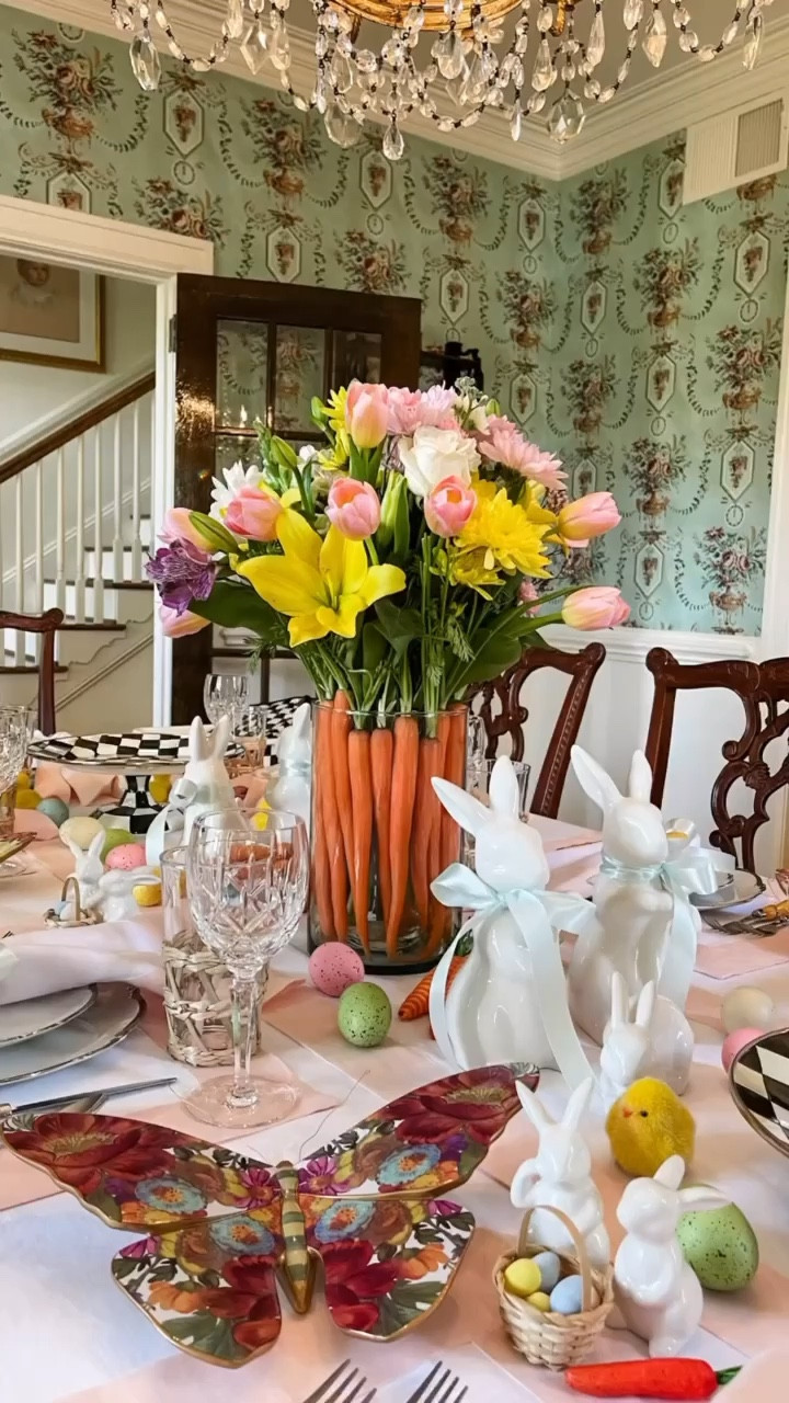 Blooming Floral and carrot flower arrangement for an Easter tablecape.
🥕🌿💐🐣🌷🐰🤗🌸🪺☀️

#LTKhome #LTKSeasonal #LTKVideo