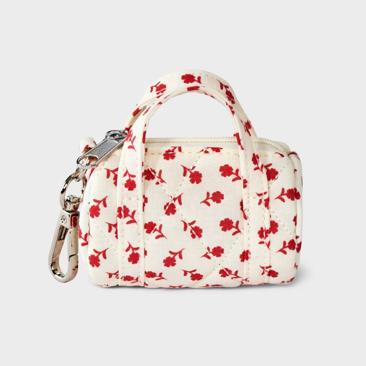 Girls' Floral Mini Duffel Bag Charm - art class™ Red | Target
