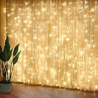 Curtain Lights, Upgrade LED Window Fairy Lights 8 Lighting Modes, Window Icicle Xmas String Light... | Amazon (US)