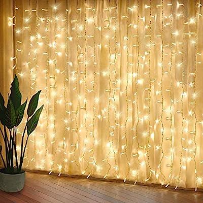 Curtain Lights, Upgrade LED Window Fairy Lights 8 Lighting Modes, Window Icicle Xmas String Light... | Amazon (US)