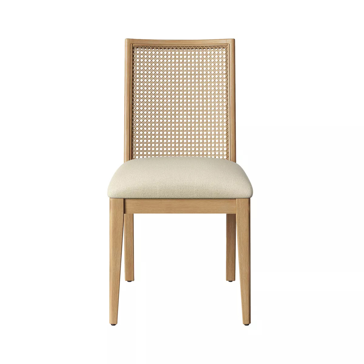 Corella Cane and Wood Dining Chair Natural - Threshold™: Rubberwood Frame, Upholstered Seat, 19... | Target