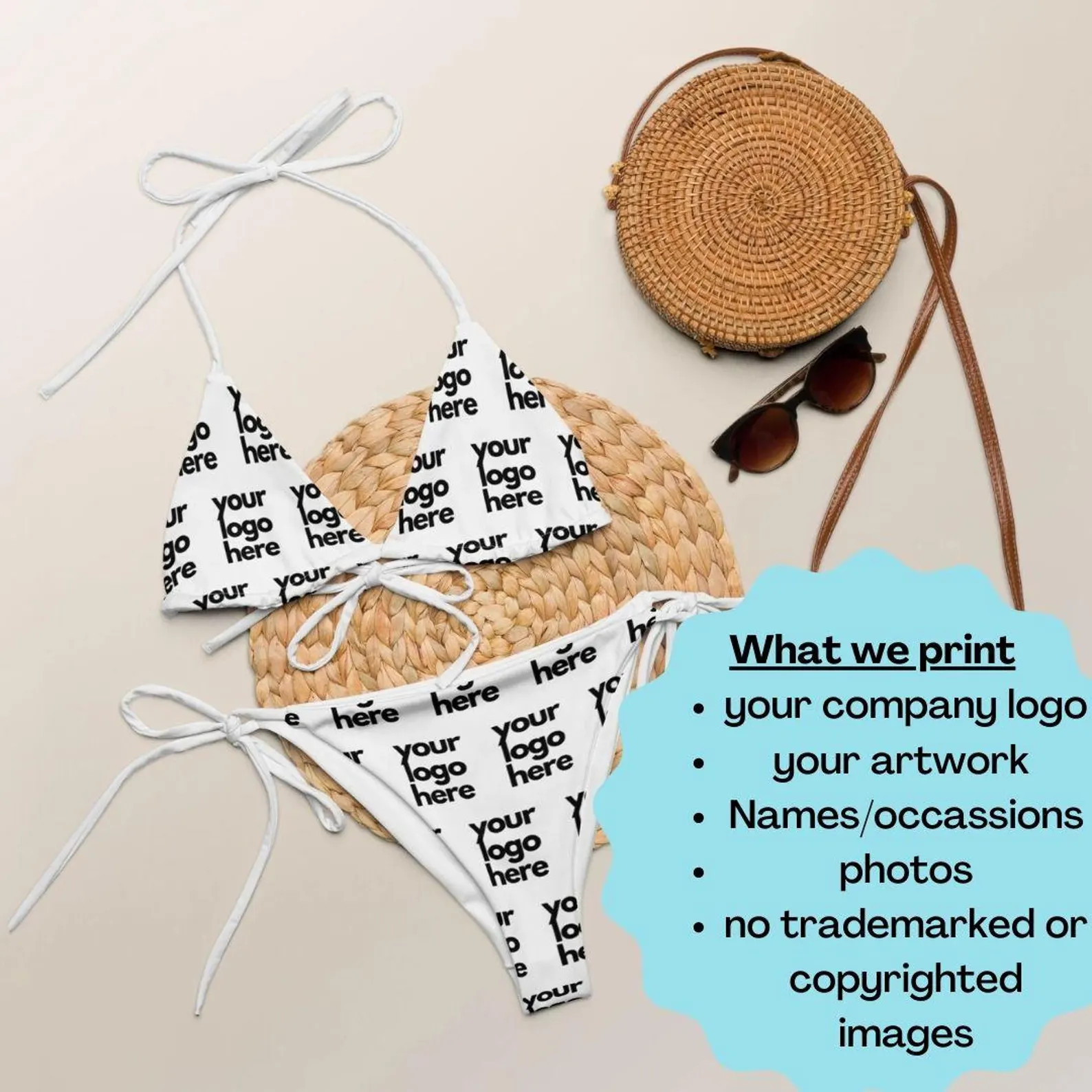 Custom Bikini, Custom Swimwear, Company Logo, Event Branding, Personalized Swimsuit, Bikini Set, ... | Etsy (US)