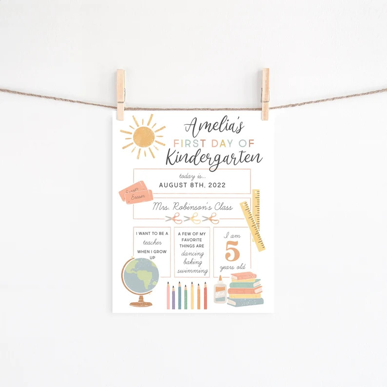 First Day of School Sign Editable Template Last Day of School - Etsy Canada | Etsy (CAD)