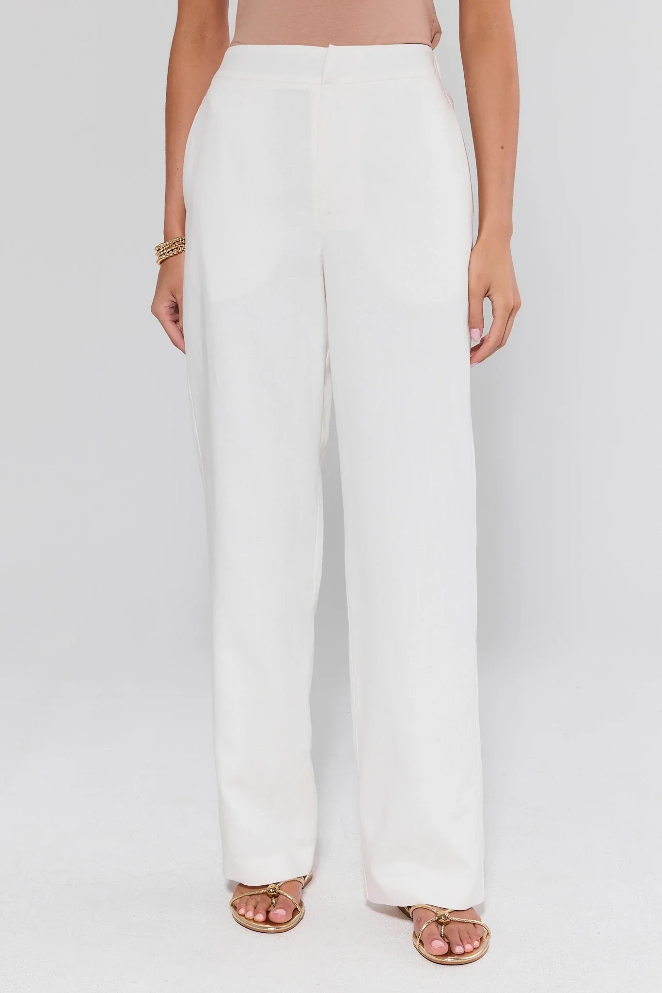 Sarah White Wide Leg Pants | Avara