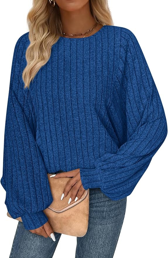 PRETTYGARDEN Womens Batwing Long Sleeve Shirts Fall Fashion Crewneck Tunic Tops Dressy Casual Loo... | Amazon (US)