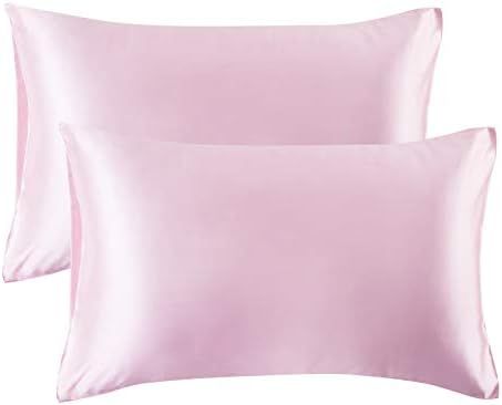Bedsure Pink Silk Pillowcase for Hair and Skin, 2 Pack Satin Pillowcase Queen (20x30 inches) Pill... | Amazon (US)