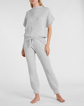 Cable Knit Short Sleeve Sweater + Jogger Set | Express