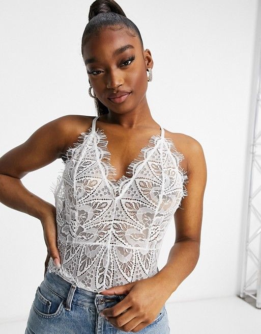 Love & Other Things lace bodysuit in white | ASOS (Global)
