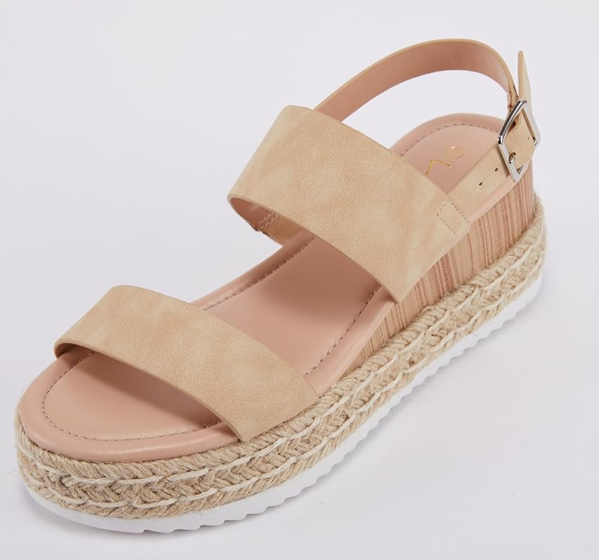 VICKI·VICKI Women's Platform Wedges heels Sandals Wedge Espadrilles Ankle Strap | Amazon (US)