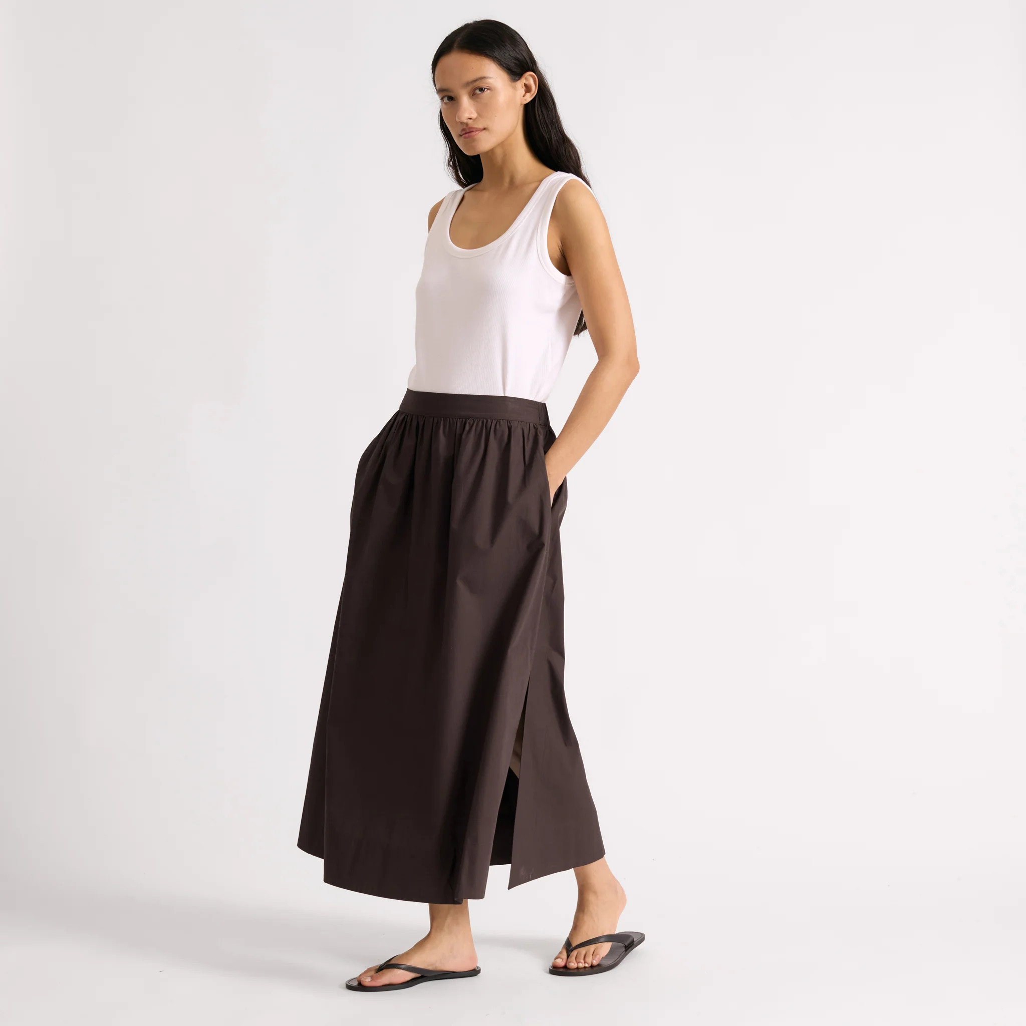 Chocolate Cotton Full Skirt | Albaray