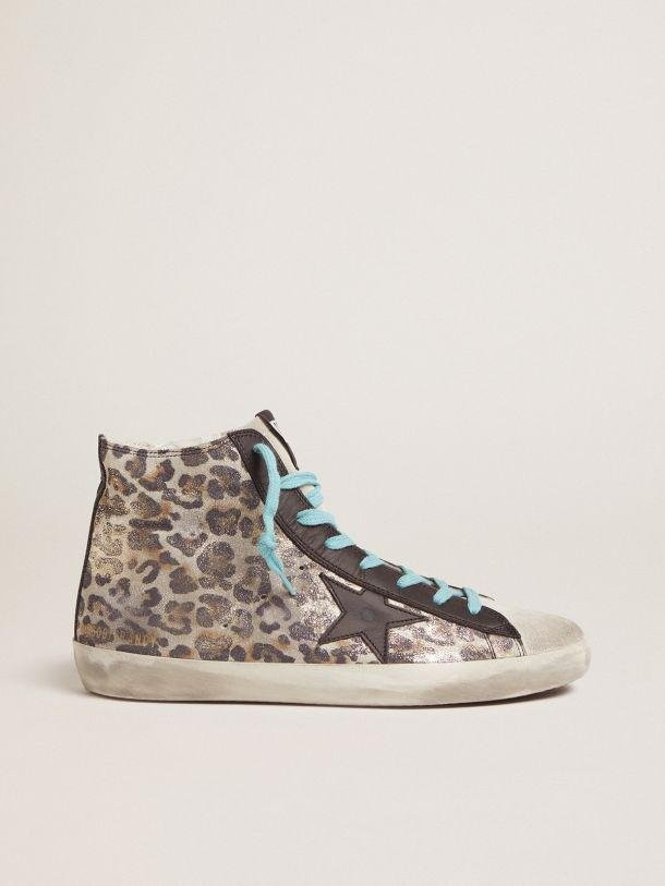 Leopard-print Francy Sneakers With Blue Laces | THE YES